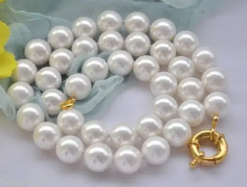 

huij 003470 10mm White south sea Shell Pearl Necklace AAA+