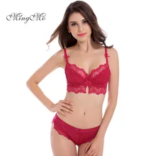 MINGMO сексуальный кружевной ультра-тонкий чашка нижнее белье пуш-ап корректирующий бюстгальтер набор для девочек тонкий срез бюстгальтер и трусики костюм