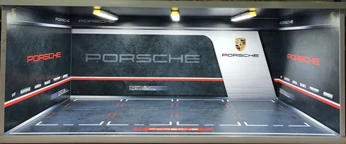 1:18 имитационная модель автомобиля из сплава, модель подземного гаража, автостоянка, модель сцены, игрушка, Пылезащитная витрина - Цвет: Porsche-4 red