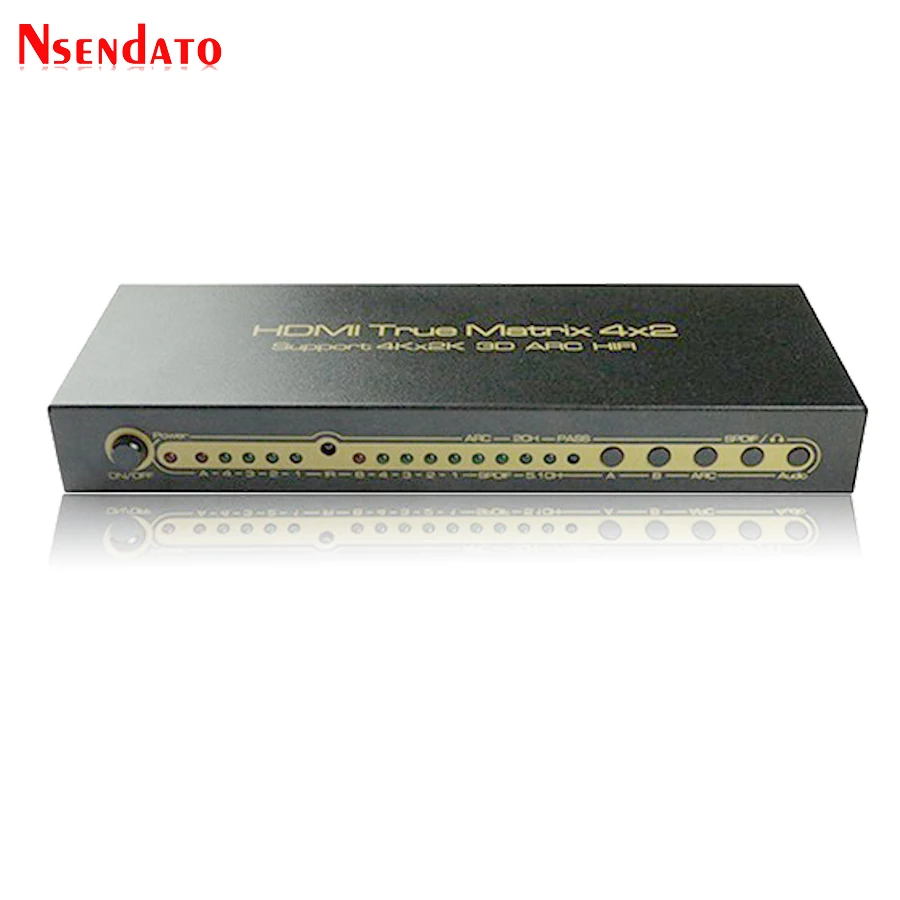 4K * 2K 30 Гц HDMI настоящая матрица 4X2 переключатель сплиттер для LPCM7.1 DTS Dolby ARC SPDIF 4 в 2