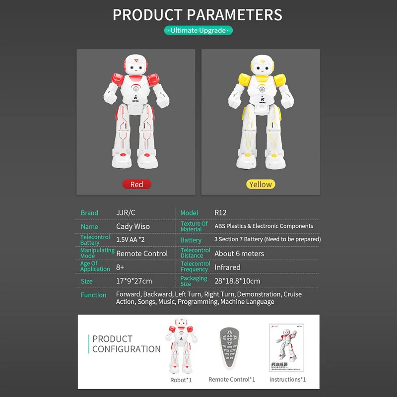 Remote Control Dancing Smart Robot Toy Intelligent Programming Gesture Sensing Dancing Music Play RC Robot Toys For Children