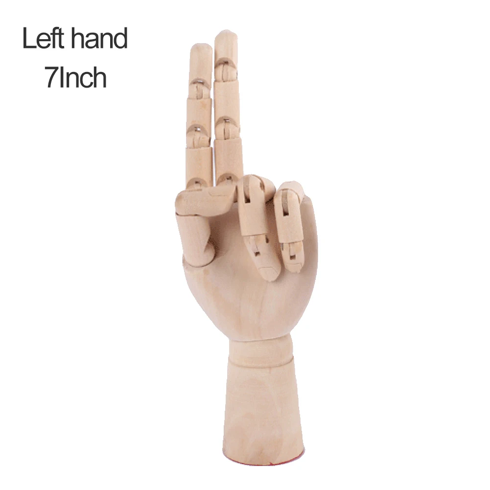 Деревянная модель руки человека деревянные Суставы подвижные пальцы правая левая рука модель набросок рисунок шарнирный манекен " 8" 1" 12" - Цвет: A