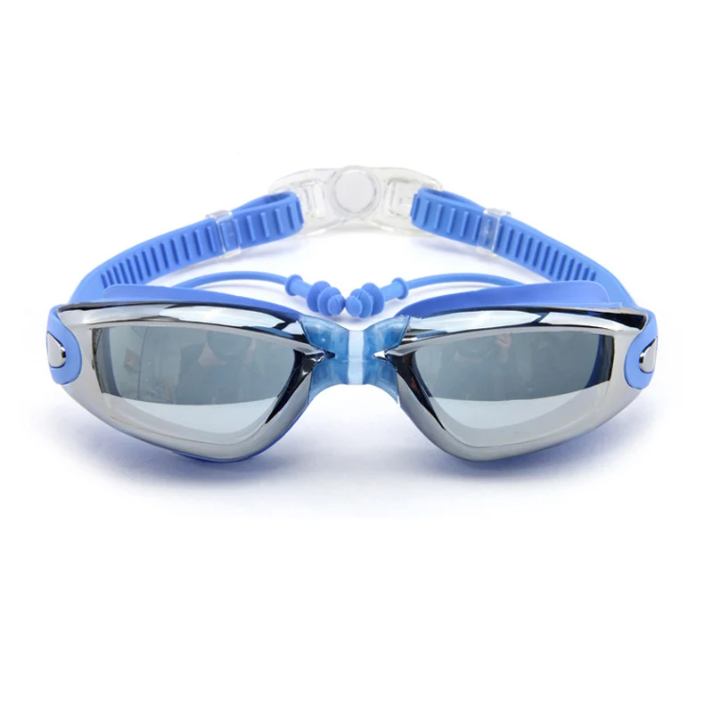 Бренд SWG04 гальваническое покрытие анти УФ противозапотевание очки для плавания Очки с наушником - Цвет: blue
