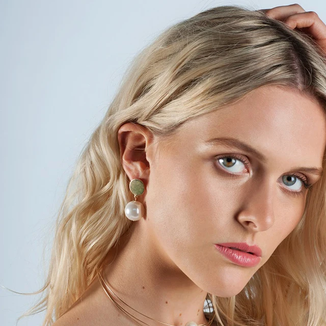 Coco Willow Pearl Drop Earring Oversized Faux Dangling Coco Willow Pearl Drop Earring Oversized Faux Dangling Bridal Fashion