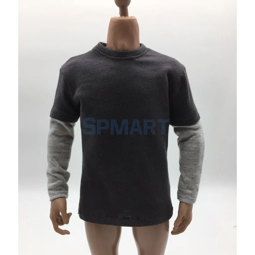 1/6 Scale Mens Double Sleeve Long T-shirt Top Clothing for 12