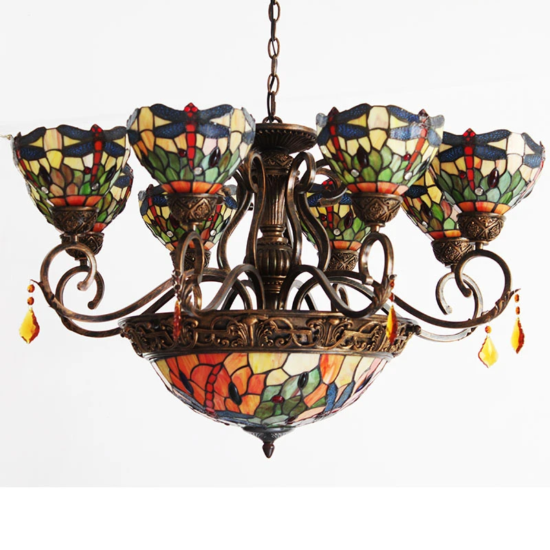 crystal chandelier stained glass