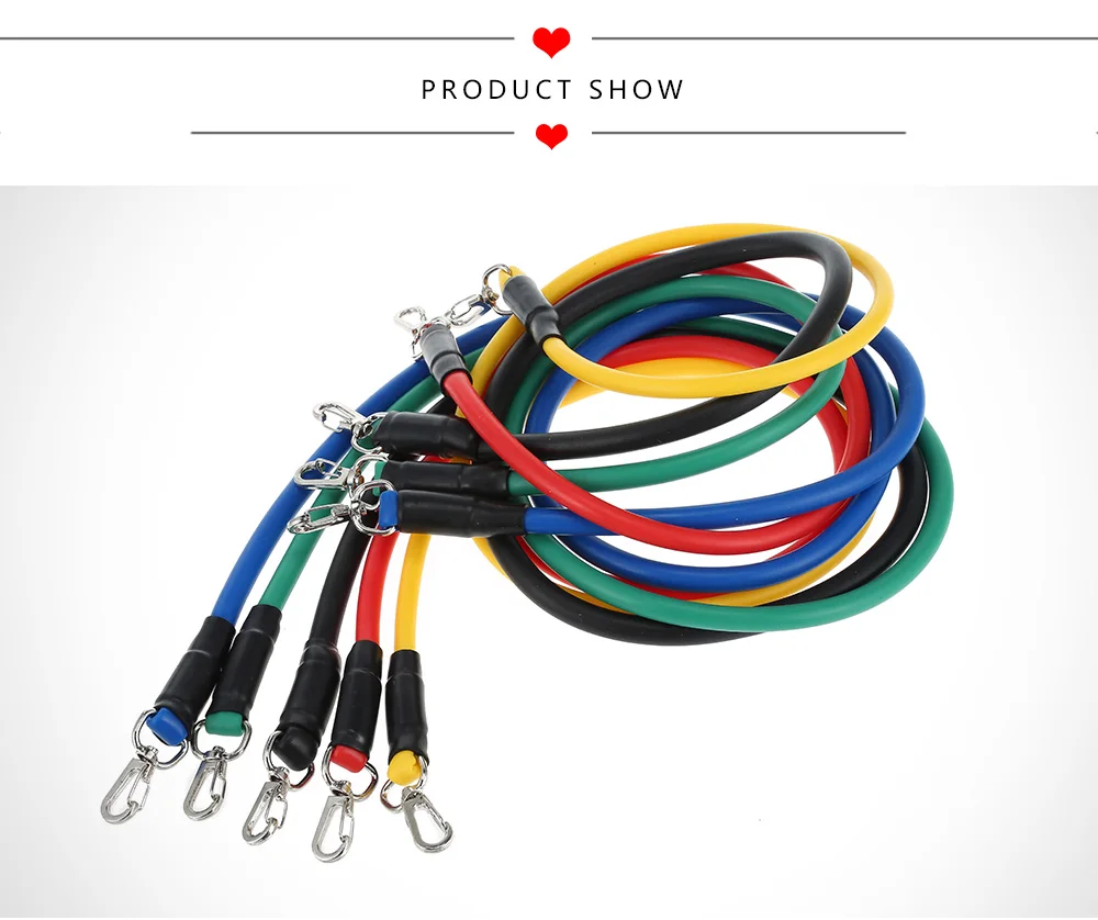 11pcs Latex Resistance Exercise Fitness Pull Rope Weight Loss Equipment