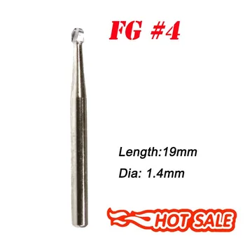 

10 Pcs FG # 4 Carbide Burs Round Burs, Midwest Type 19mm Dia 1.4mm