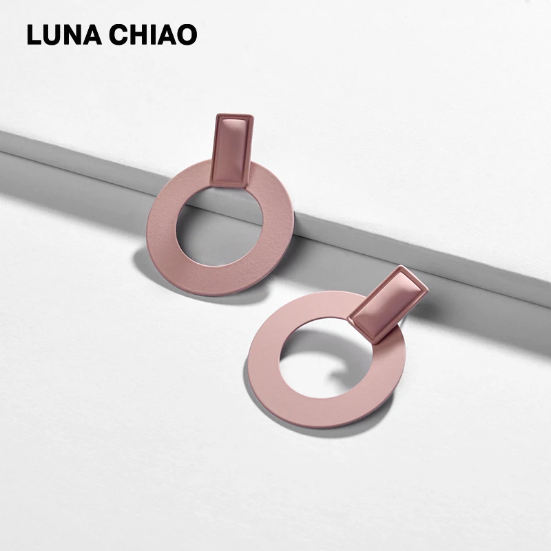 LUNA CHIAO модные ювелирные изделия ZA матовые цветные круглые металлические