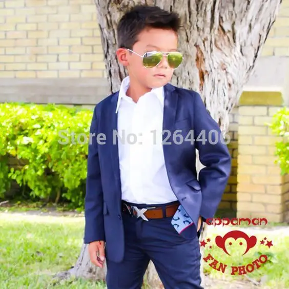 Fashion Royal Blue Boys Suits Boys Wedding Tuxedos Formal Attire Child