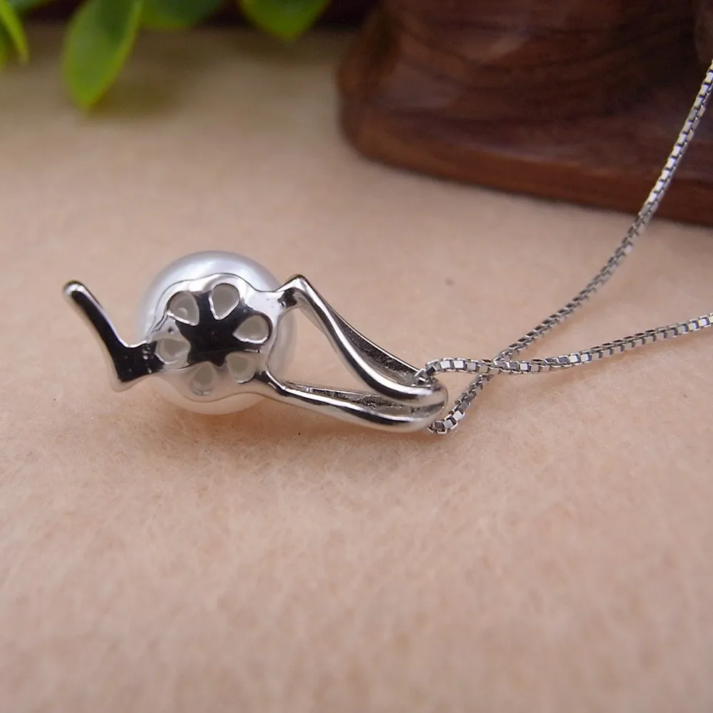 brand store special offer give free chains promotion hand polished 925 silver set fresh water pearl classic necklace pendants