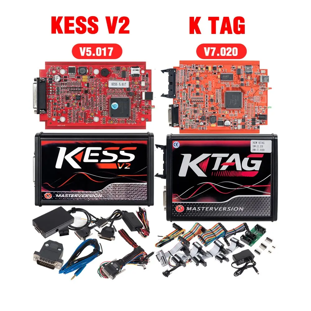 K tag ecu Инструмент для программирования V2.32 ktag V7.020 Kess v2 V4.036 obd2 менеджер токарный набор Мастер онлайн ЕС красный kess v2 5,017 DHL бесплатно - Цвет: KESS KTAG