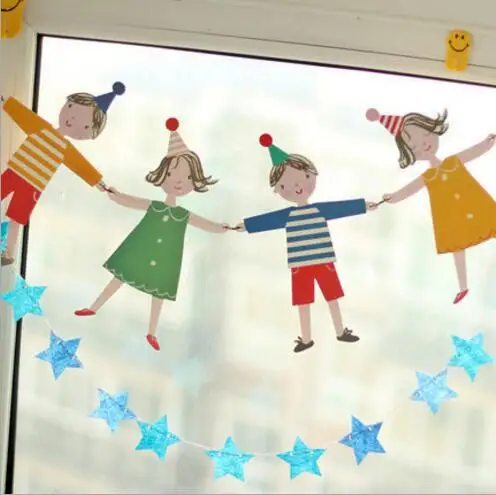 

3 meters Cartoon Boy and Girl Paperboard Flags Banner Home Decorations For Kids Birthday Baby Shower Family Party Supplies