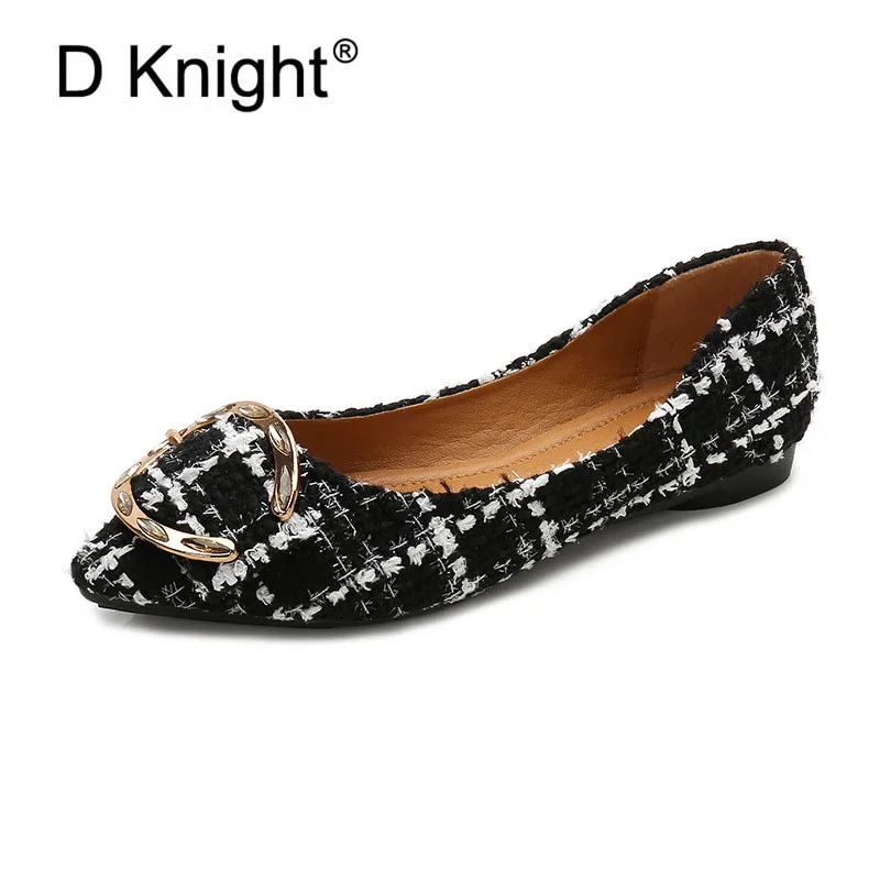 plaid pointed toe flats
