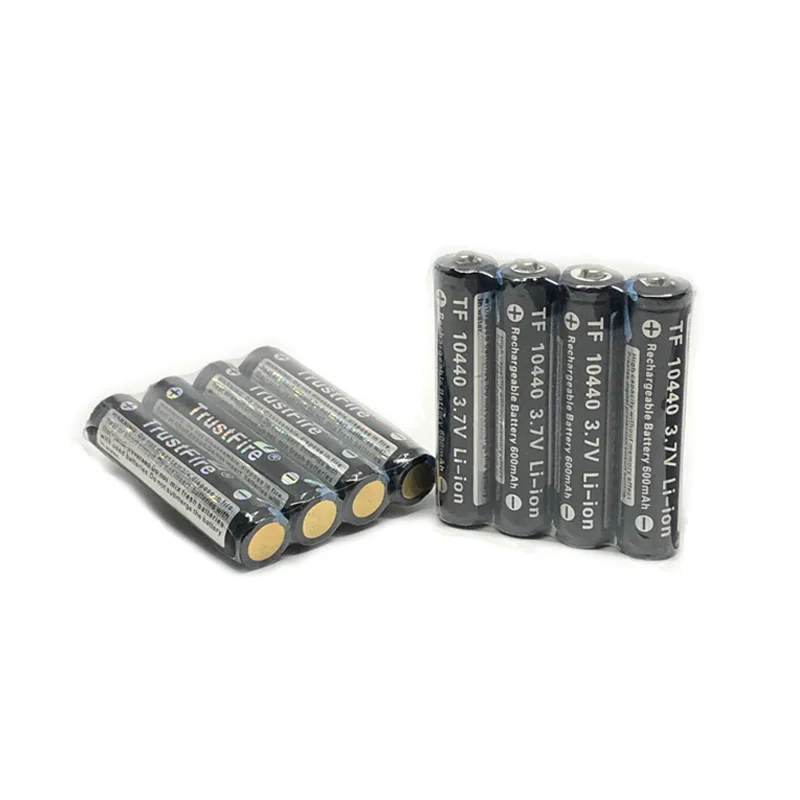 Аккумуляторы TrustFire 10440 3,7 V 600mAh защищенные литиевые 10440 перезаряжаемые батареи 10440 AAA батареи с PCB