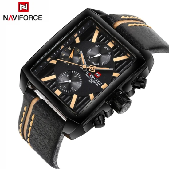 Мужские часы NAVIFORCE, люксовый бренд, мужские военные часы, модные мужские спортивные кварцевые часы, мужские деловые часы, Relogio Masculino - Цвет: Black Yellow