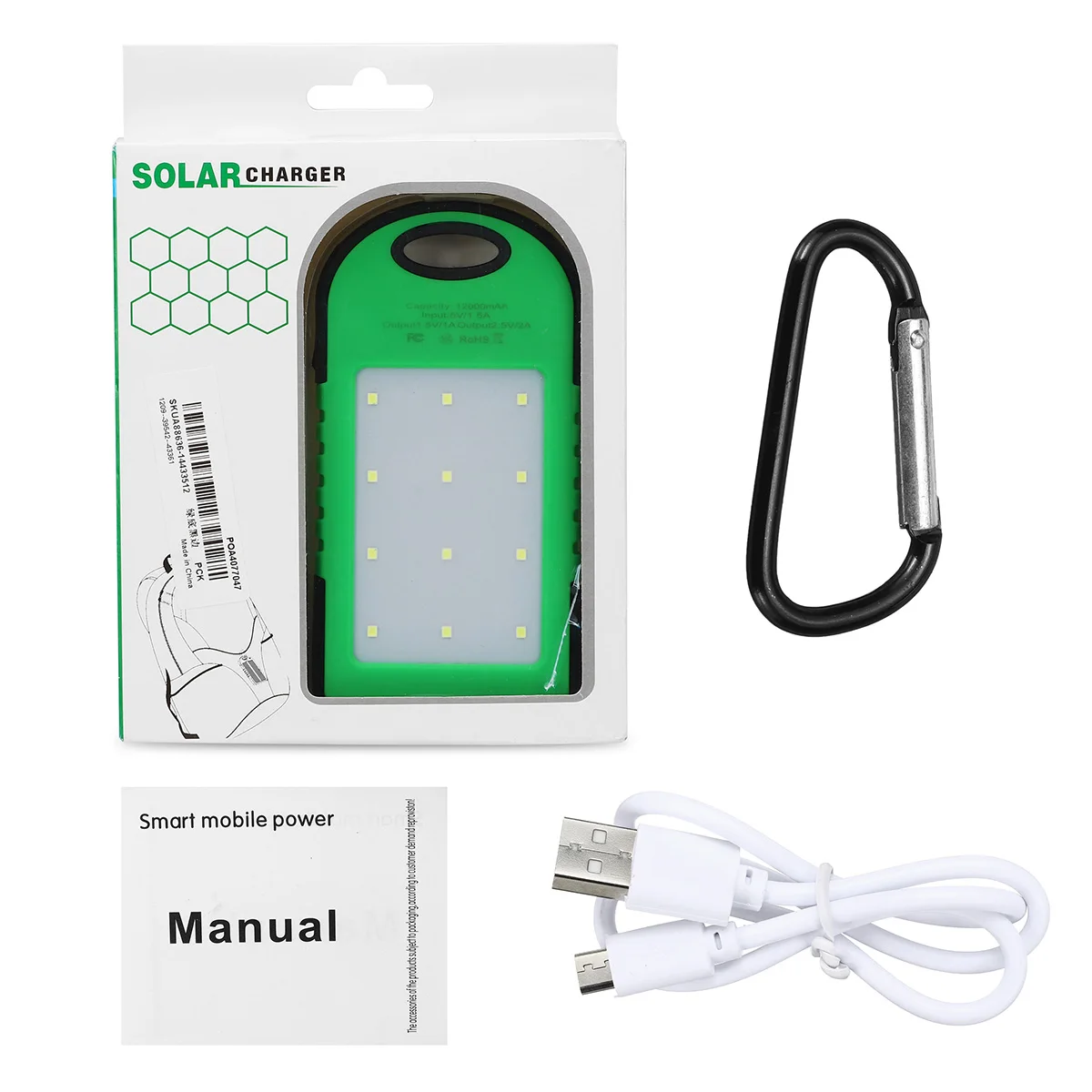 12000mAh Портативная солнечная панель с двумя USB аккумуляторами, зарядное устройство, зарядка, светодиодный элемент для солнечной батареи, зарядное устройство для телефона