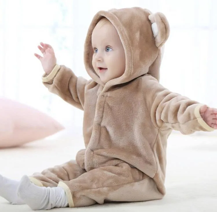 0-18months Soft Warm Unisex Newborn Baby Winter Clothes Animal Rabbit Bear Costume Baby Boys Girls Rompers Jumpsuit One-Pieces   (10)