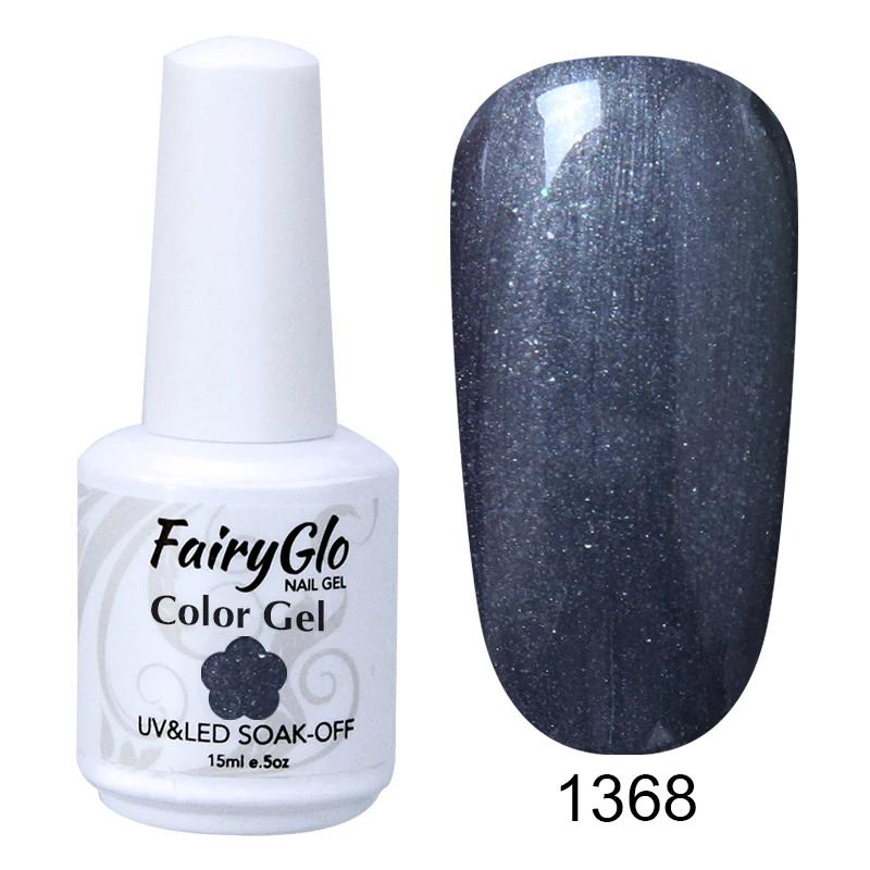 FairyGlo 15 мл чистый цвет УФ-Гель-лак замачиваемый Гель-лак для ногтей Vernis Полупостоянный художественный Гель-лак для ногтей маникюрный лак - Цвет: 1368