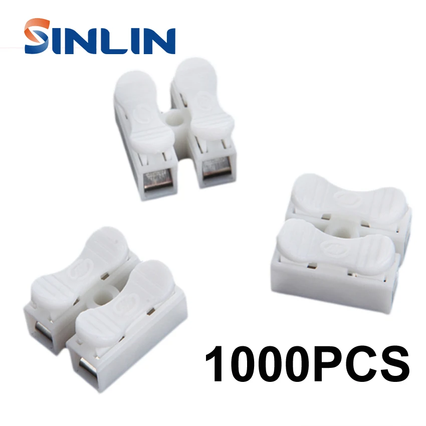 1000pcs CH 2 Spring Wire Quick Connector Splice With No Welding No