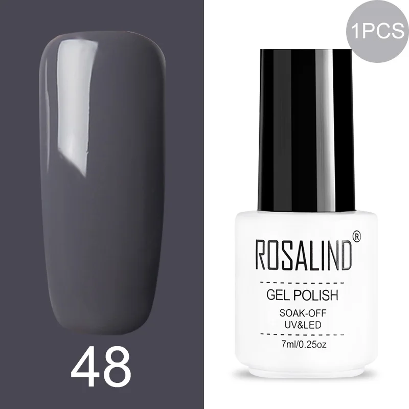 48 ROSALIND Gel Varnish Set For Manicure Hybrid Nail Art Top Coat Primer - Цвет: 48
