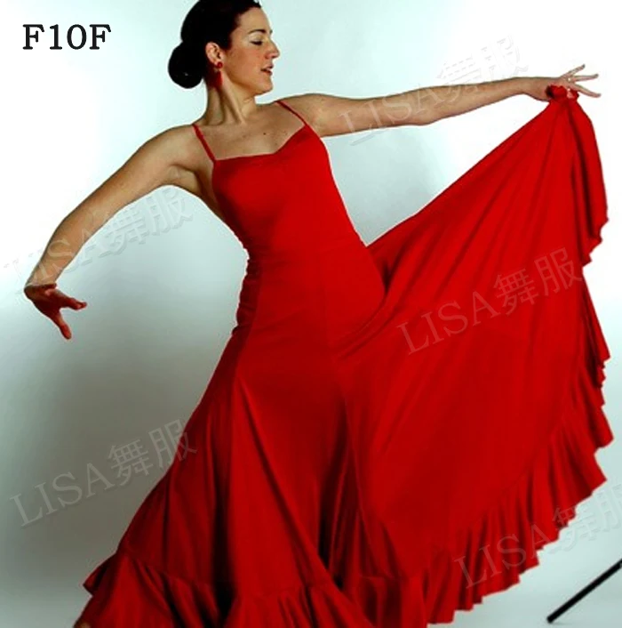 Женская юбка для фламенко, для танцев, черный, красный, для леди, Испания, платье для танцев, для взрослых, на заказ, для сцены, бальных соревнований, платья