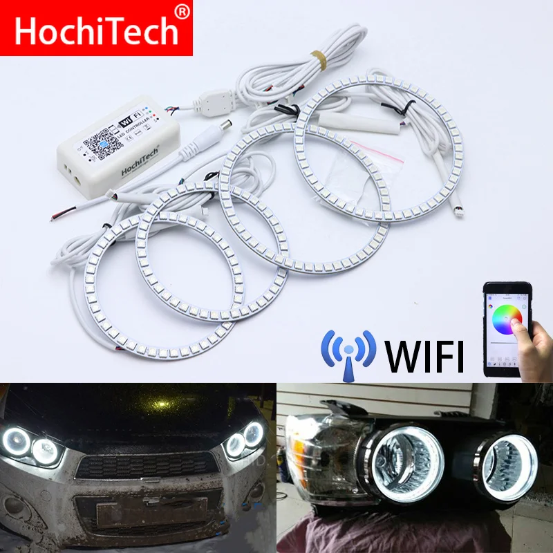 

Wi-Fi, Беспроводной с несколькими цветами RGB Цвет светодиодный ангельские глаза гало кольца Дневной светильник DRL для Chevrolet AVEO Sonic зубная щётка T300 2011 2012 2013 2014