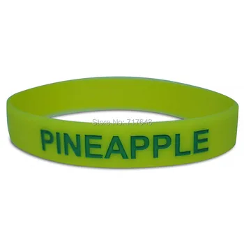 

100pcs Pineapple Yellow Fruit wristband silicone bracelets free shipping by epacket A