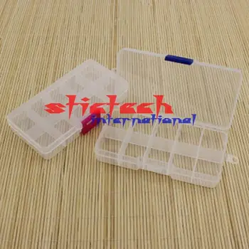 

by dhl 200 pcs Snall Storage Case Box Holder Container Pills Jewelry Nai Tips 6 Grids plastic clear desk accessory storage cases