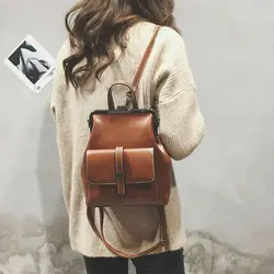 AOSBOS бренд 2019 Ретро Hasp Back Pack сумки PU кожаный рюкзак женские школьные сумки для подростков девочек роскошные маленькие рюкзаки