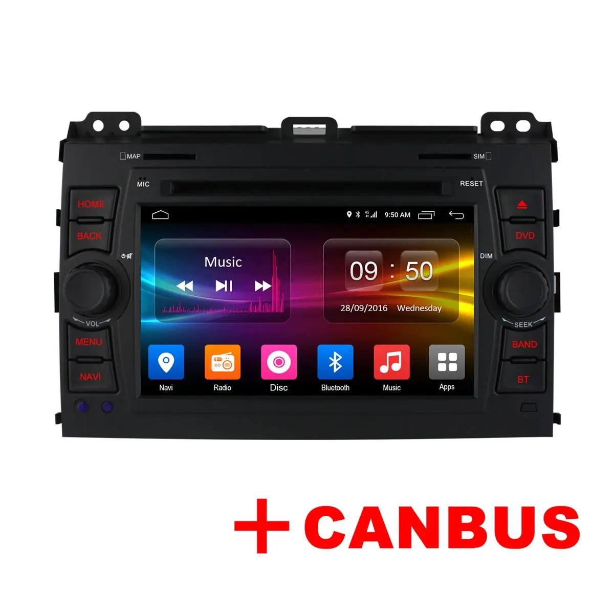 Prado With canbus Ownice C500 4G SIM LTE автомобильный DVD для Toyota Land Cruiser Prado 120 2002-2009 Android 6,0 Octa 8 Core 2G RAM 32G ROM радио gps BT - Цвет: Prado With canbus