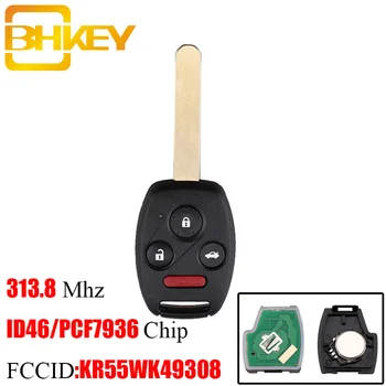

BHKEY KR55WK49308 For Honda Key 3+1Buttons Car Remote Key For Honda Pilot Accord 2008-2012 313.8Mhz Smart Car Keys