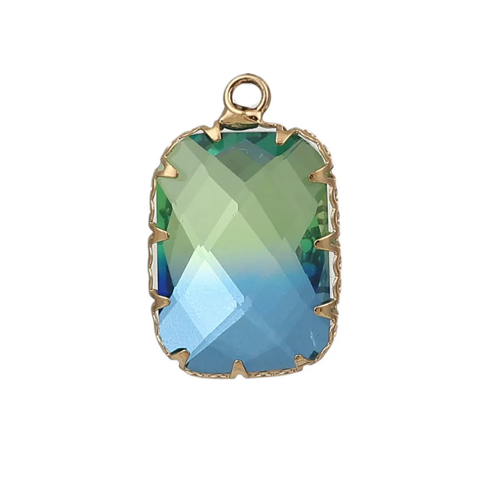 DoreenBeads медные и стеклянные подвески прямоугольные золотые розовые цвета фуксии