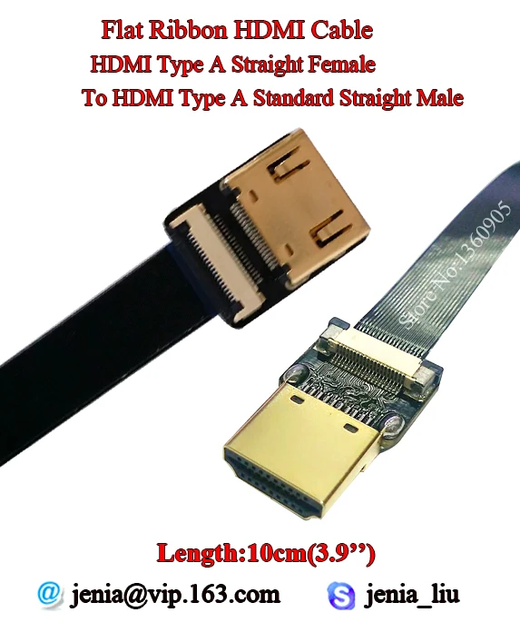 3.9 ''10 см тонкие мягкие ультра HDMI Тип кабеля прямой женский Тип прямо Муж ленты плоский кабель HDMI супер шлейф FPV-системы