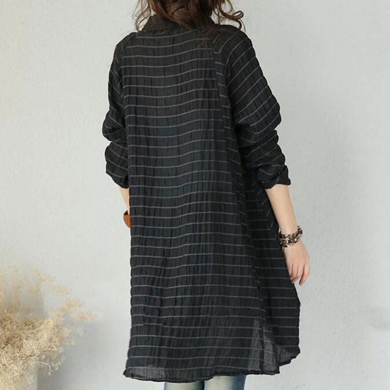 WUZHONGREN Shirts Women Shirt Fashion Women's Striped Casual Loose Women Button Shirt Long Sleeve Blouses