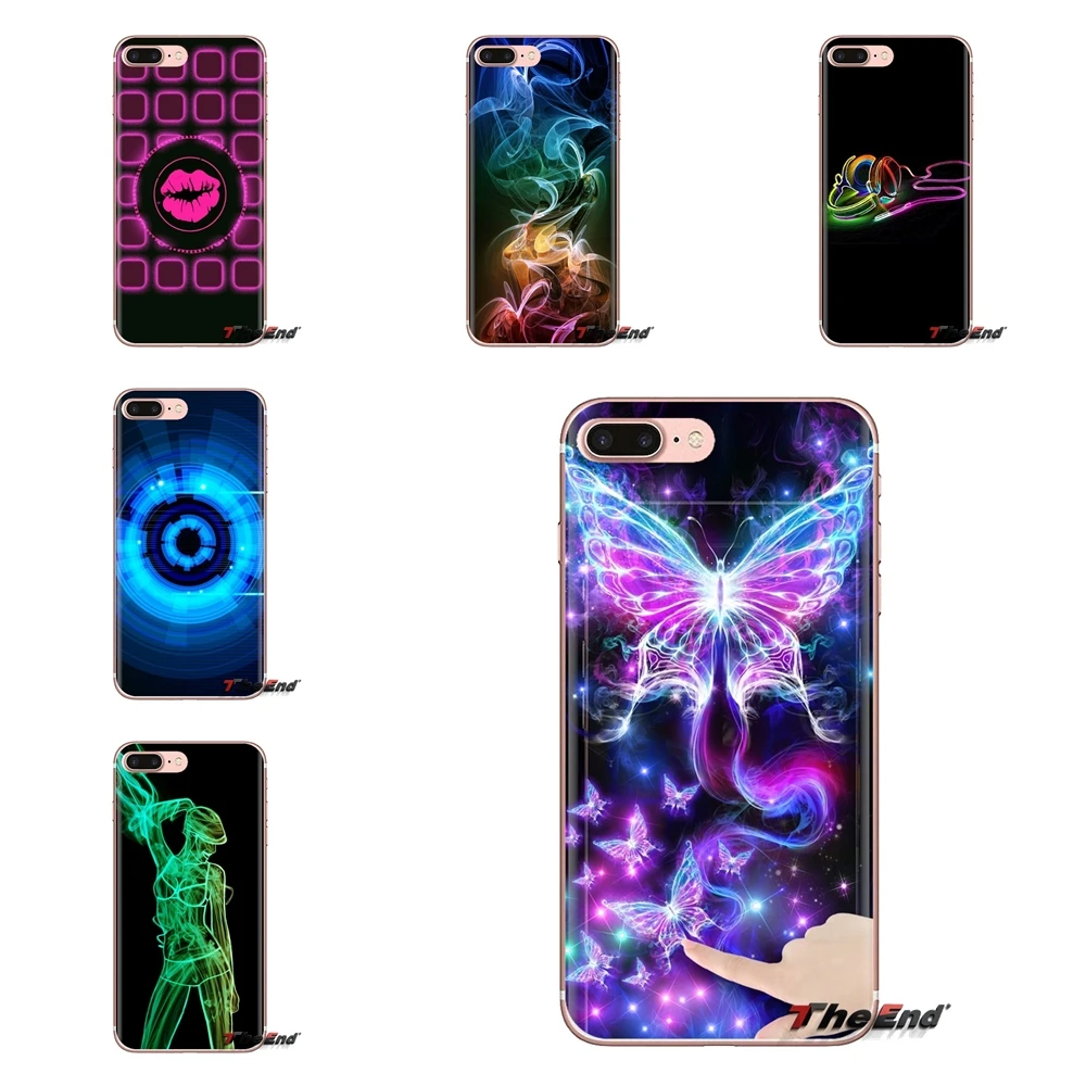 ネオン女の子 3d 壁紙 Ipod Touch の Apple の Iphone 4 4 S 5 5 S Se 5c 6 6 S 7 8 Xr Xs プラス最大透明ソフトシェルカバー フィットケース Aliexpress