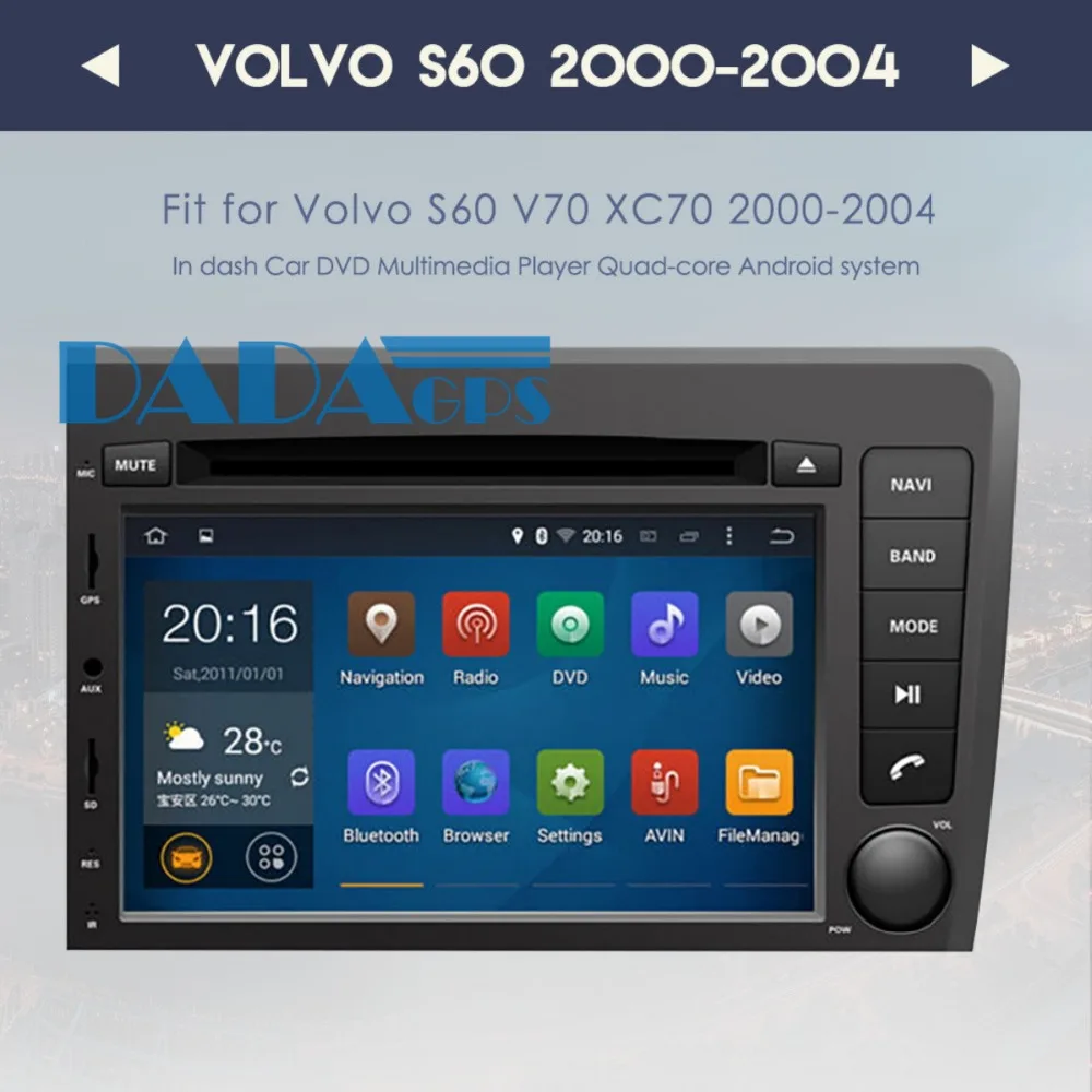Perfect 2 DIN Android 7.1 Car Radio DVD Player GPS Navigation for VOLVO S60 V70 XC70 2000-2004 Car Stereo Headunit Multimedia Audio Auto 1