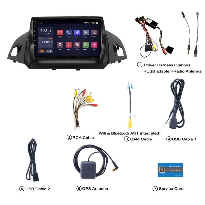 Clearance 2G RAM 32G ROM 9 inch Android 8.1 full touch car multimedia system For Ford escape kuga 2013-2017 gps navigation 5