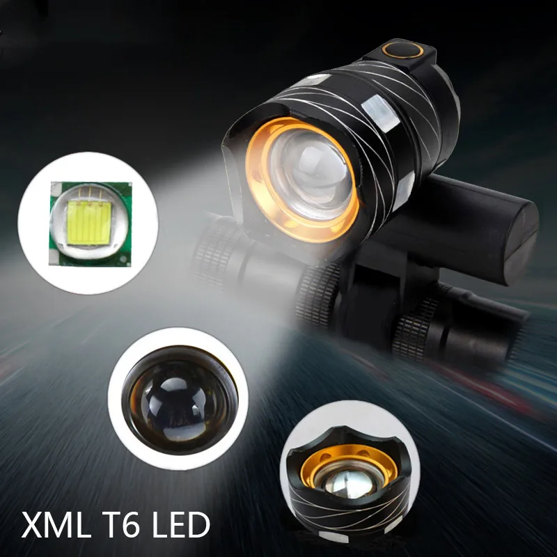 

Bicycle Head Light Flashlight With 3 Modes Torch T6 LED USB Line Rear Light Adjustable Zoomable Front Bicycle Light Rechargeable