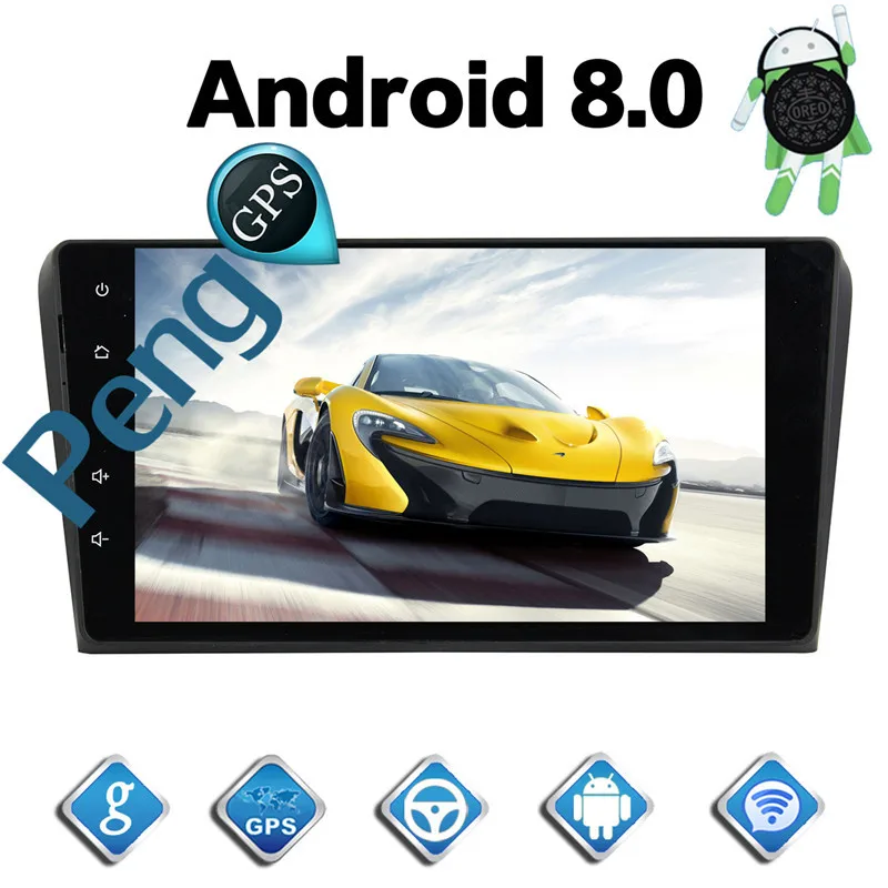 Clearance 2 Din Android 8.0 Car CD DVD Player 8Core GPS Navigation for Mazda 3 2003-2009 Stereo 1080P HD Screen Autoradio Headunit FM 4