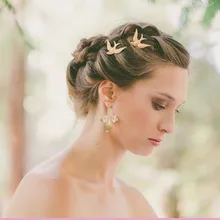 Цвет серебристый, Золотой Ласточка Птица Стиль для невесты 2 шт./компл. заколки для волос, ювелирный аксессуар заколка для волос, платье подружки невесты, Свадебная вечеринка