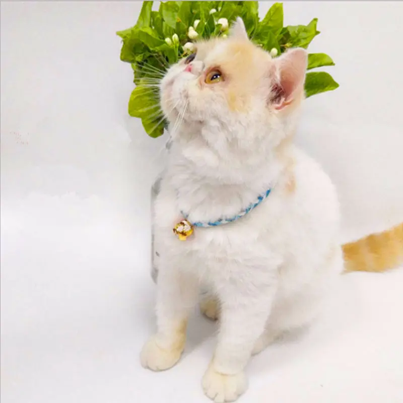 

1 piece of nylon adjustable pet collar handmade lovely beautiful dog collar cat collar polychrome pet collar
