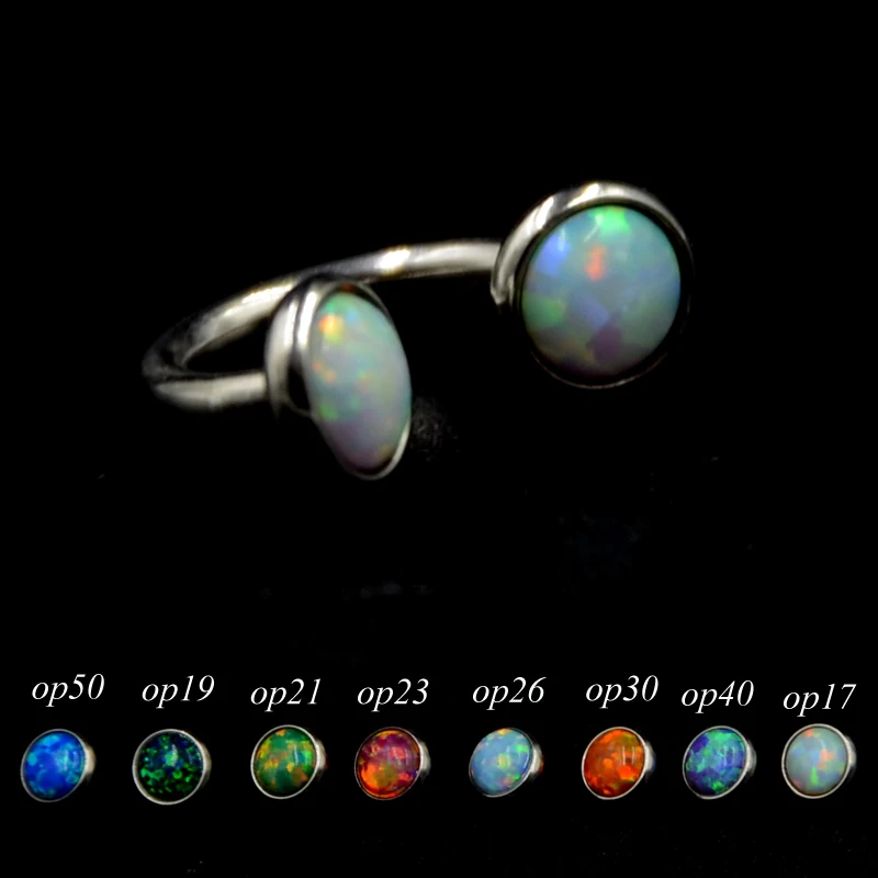 

BOG-16g Stainless Steel Opal Stone Internally Thread Horseshoe Capative Bead Ring Piercing Jewelry Lot Of 1 Pcs