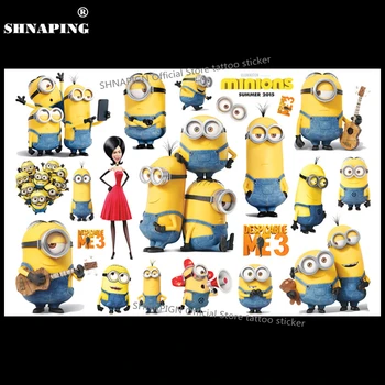 

SHNAPIGN Cartoon Minions Child Temporary Tattoo Body Art Flash Tattoo Stickers 17*10cm Waterproof Henna Tatoo Styling Sticker