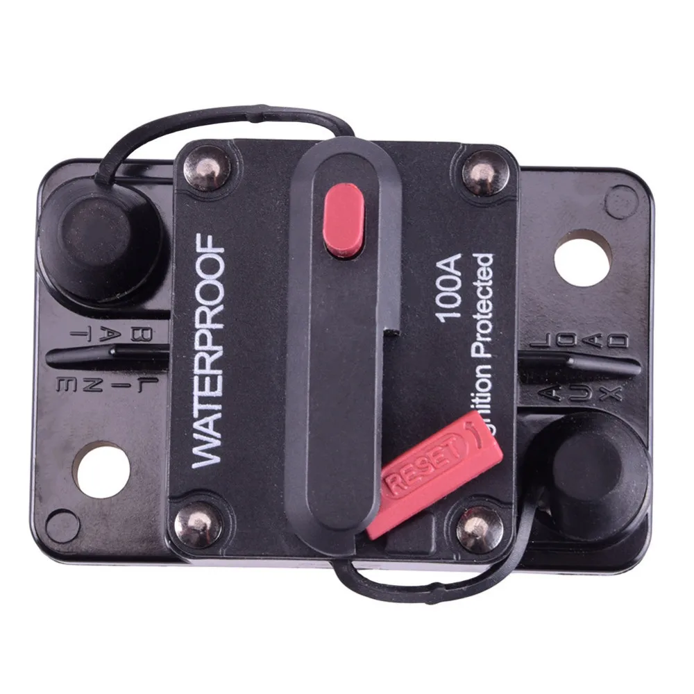 100A Amp Circuit Breaker In-line Fuse 12 Volt 12V Manual Reset Compact Design US
