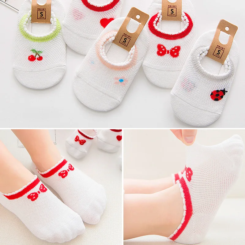 5 Pairs/pack Boy Girl Summer Baby Socks Soft Cotton Mesh Infant Cute