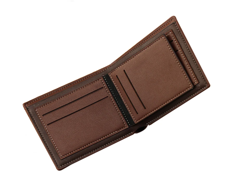 Мужской кожаный кошелек с отделением для карт и монет,, известный бренд, маленький короткий модный кошелек с отделением для денег, мужской кошелек с зажимом