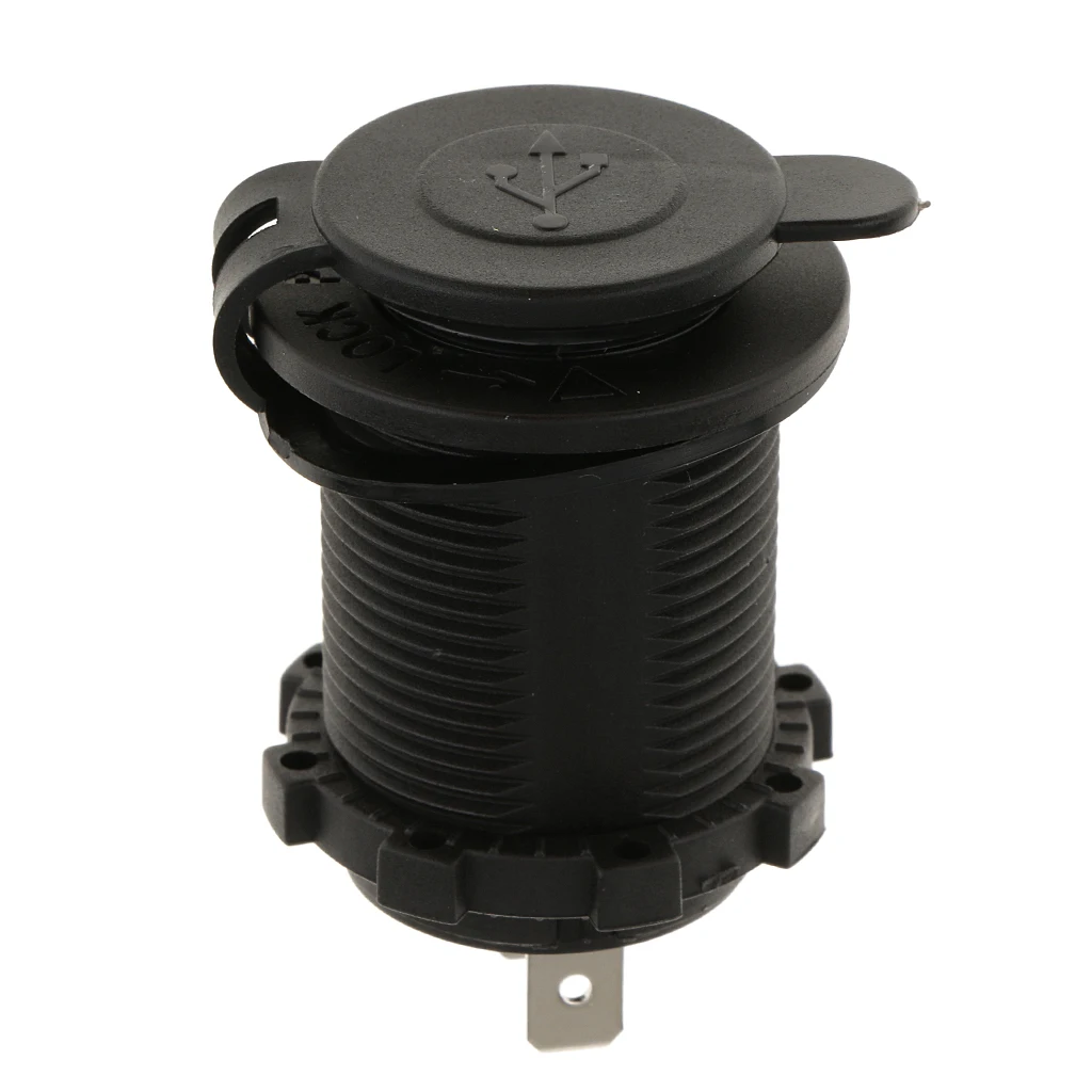 12V Motorcycle Car Dual USB Power Charger Adapter Car Marine Boat Switch Socket Plug Outlet Waterproof Charger