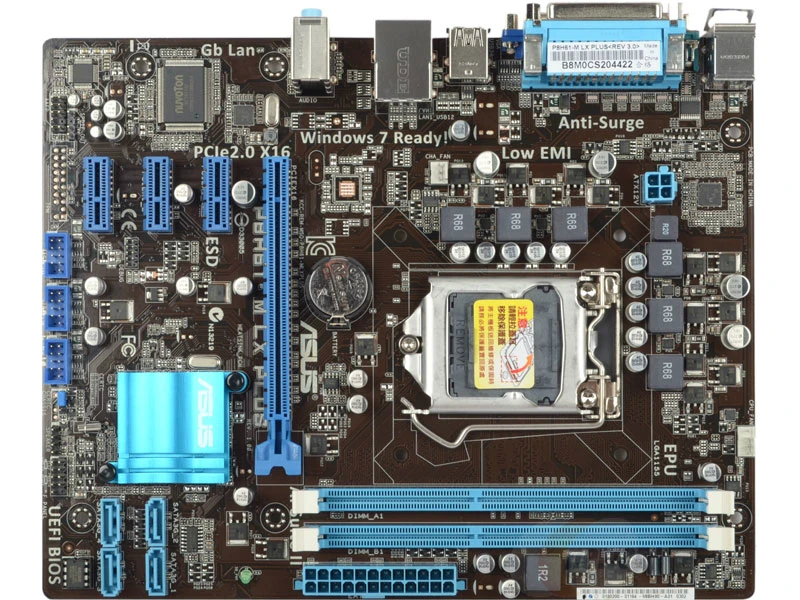 original motherboard ASUS P8H61 M LX PLUS LGA 1155 DDR3 Integrated