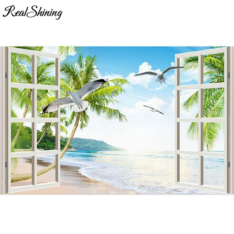 Scenery Dream landscape Sea beach outside window 99